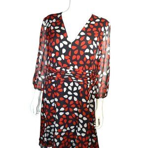 Diane Von Furstenberg Women's Floral V-Neck Dress- LT3079